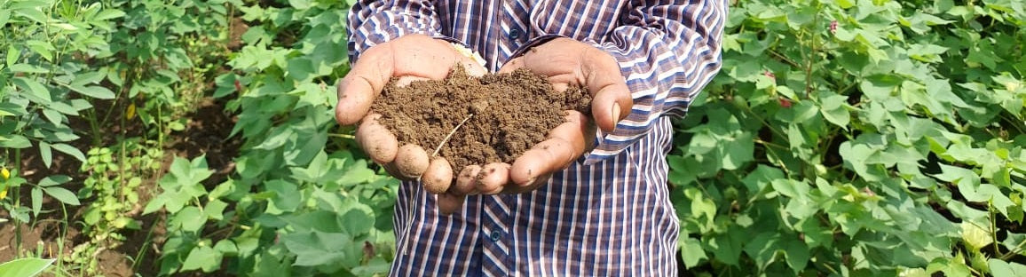 BAIF COMPOST Organic Manure shown in hands, enhancing soil quality for sustainable agriculture.