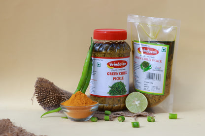 Vrindavan's Green Chilli Pickle