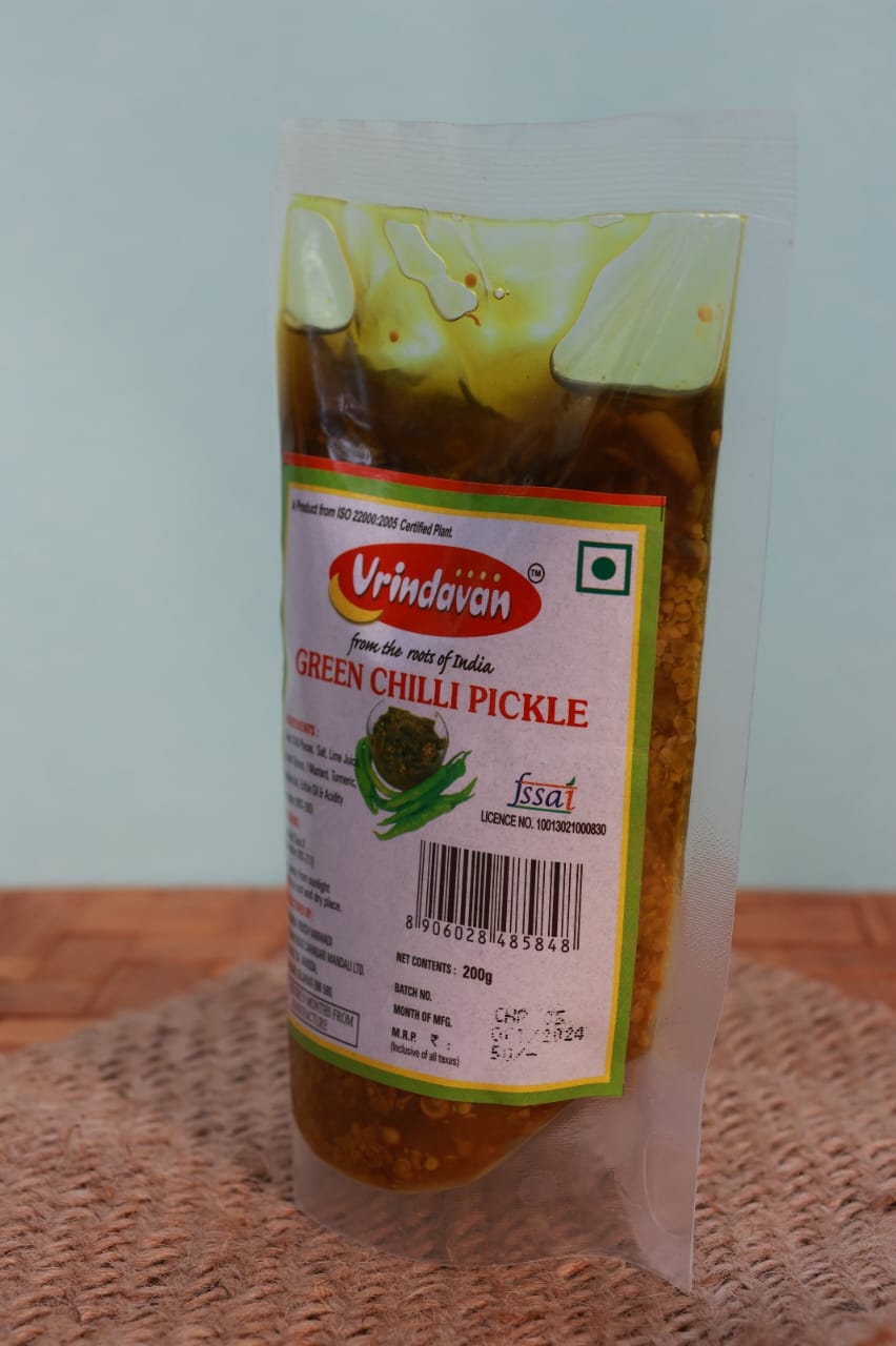 Vrindavan's Green Chilli Pickle