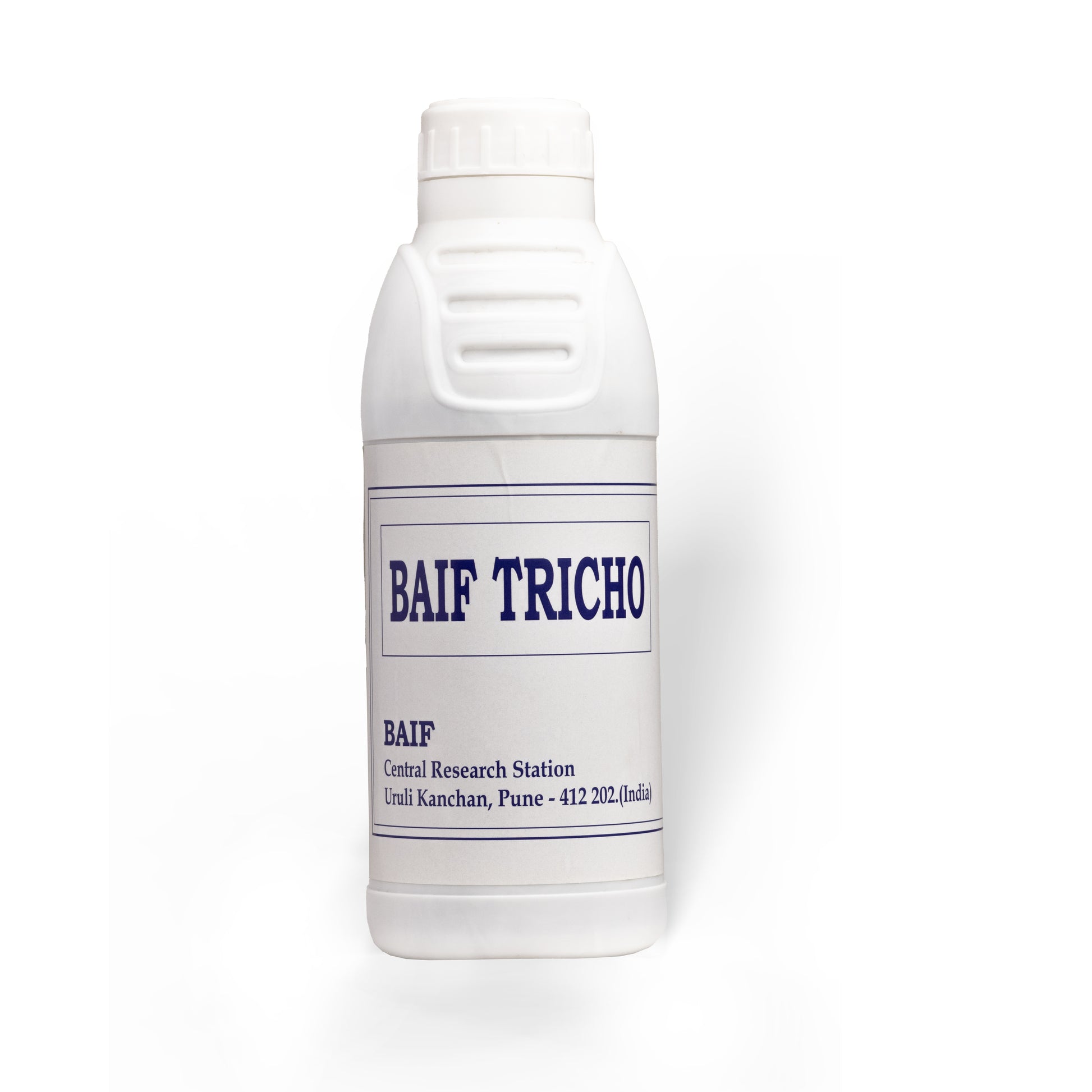 BAIF Tricho Bio-Fungicide bottle designed for root rot control and crop protection.