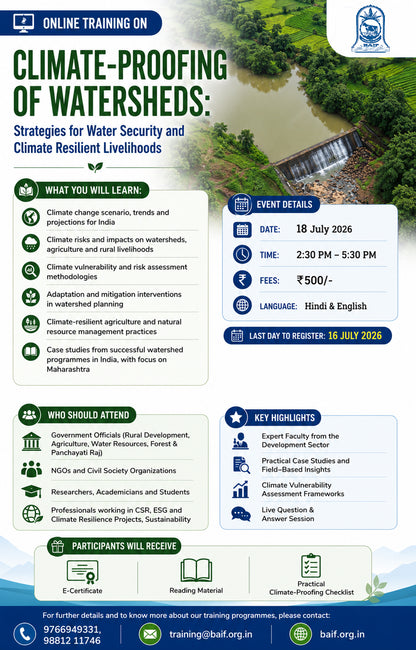 Climate-Proofing of Watersheds : Strategies for Water Security and Climate Resilient Livelihoods